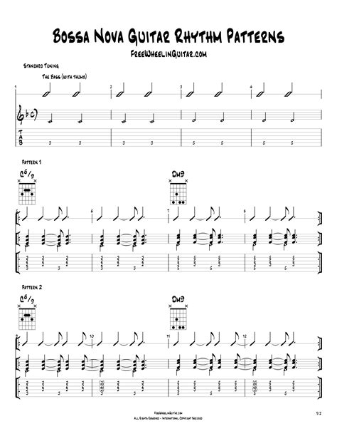 Bossa Nova Guitar Rhythm Pattern - FreewheelinGuitar.com