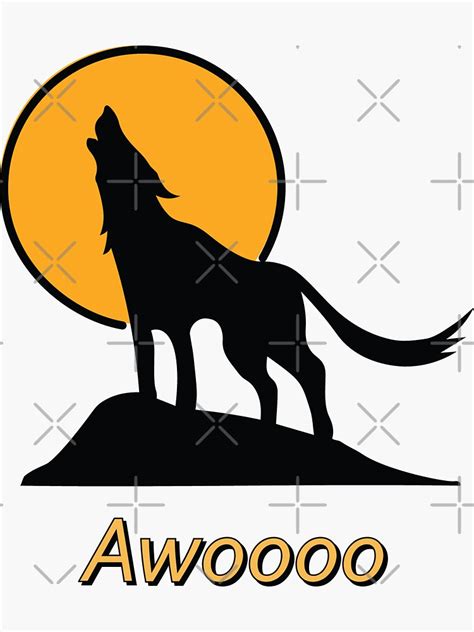 "Awoo Wolf Howl" Sticker for Sale by kvsalazar | Redbubble