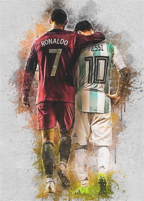 Messi Ronaldo Poster Print by MIKHA ART | Displate Messi Ronaldo Poster ...