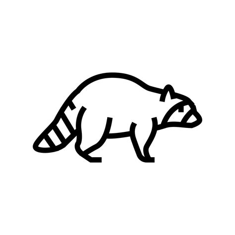 raccoon wild animal line icon vector illustration 10223643 Vector Art ...