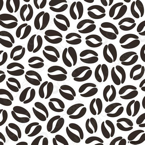 Coffee Pattern Black coffee beans on white background - stock vector ...