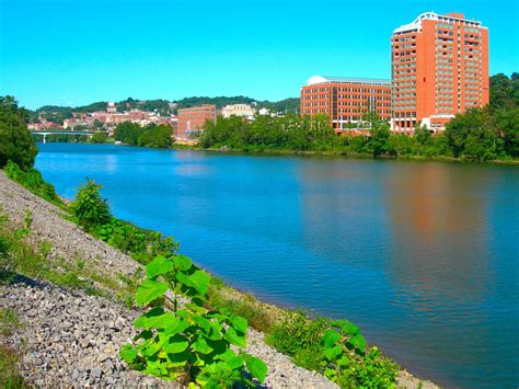 Morgantown, WV : View of downtown Morgantown from the Locks and Dam ...