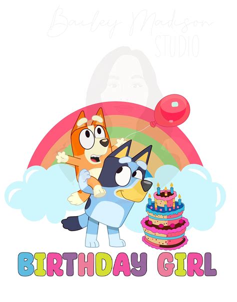 Bluey Birthday Girl PNG - Etsy