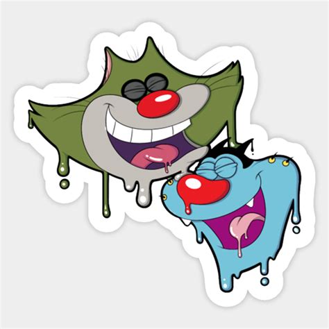 melting oggy and jack - Oggy And The Cockroaches - Sticker | TeePublic