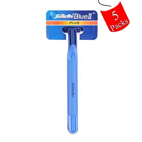 Gillette Blue II Plus - Disposable Shaving Razors - For Men - 5 Packs ...