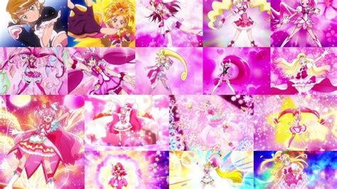 All pink PreCure transformation [Cure Black to Cure Precious] - YouTube