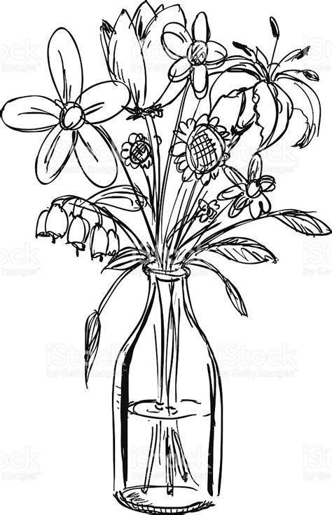 Vase Of Flowers Drawing at GetDrawings | Free download