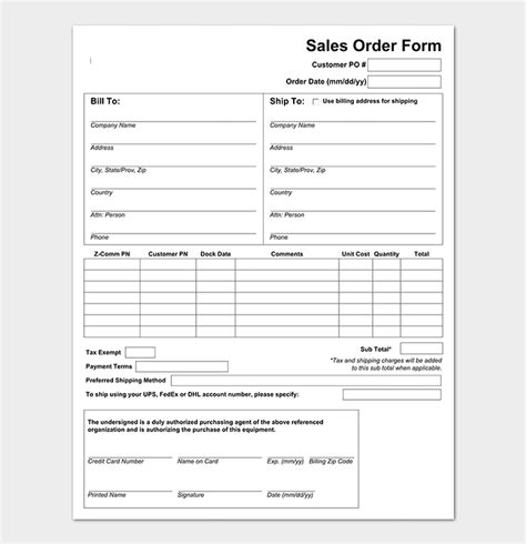 Sales Order Template - 22+ Formats & Examples (Word, Excel, PDF)