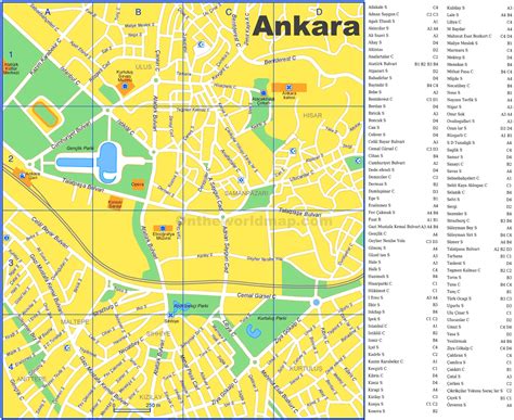 Ankara tourist map - Ontheworldmap.com