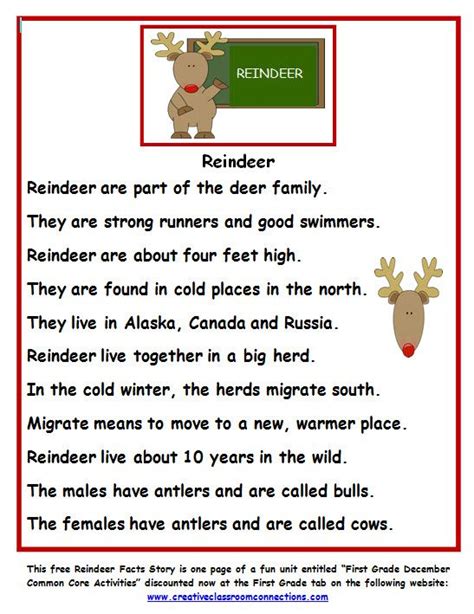 Reindeer Facts For Kids Printables Free - Tedy Printable Activities