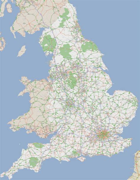 Large road map of England with cities | England | United Kingdom ...