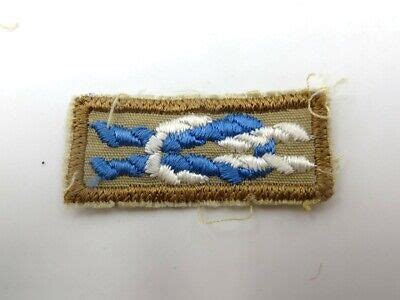 Boy Scout BSA Square Knot Patch - Silver Beaver, Tan Background, Gauze ...