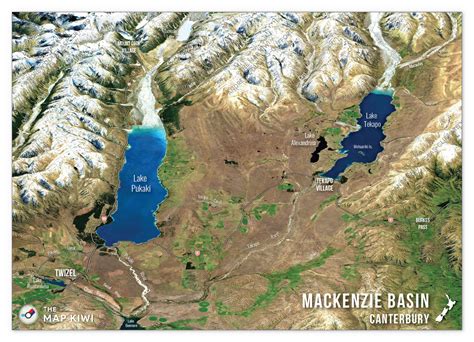 [OC] Map of Lake Pukaki and Tekapo : r/newzealand