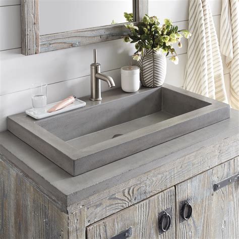 Native Trails 36" NativeStone Vanity Top in Slate- Trough with Single ...