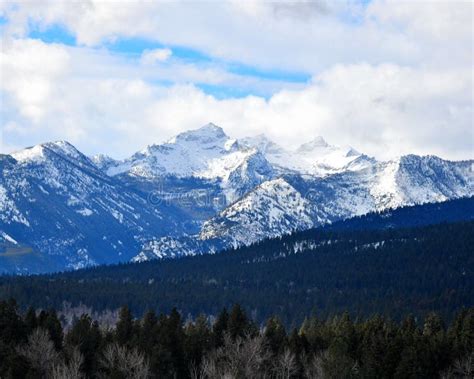 Snow Covered Como Peak, Bitterroot Mountains, Montana. Stock Photo ...