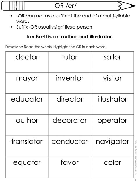 Advanced Orton-Gillingham Activities for OR /er/ | Word List Builder