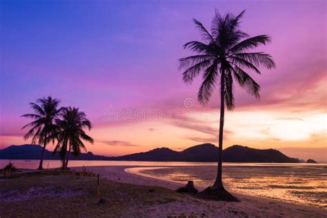 The Scenery of the Beach in Sunset Stock Photo - Image of beach ...