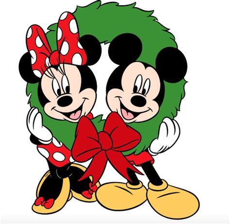 Mickey and Minnie Mouse in their Christmas wreath | Mickey mouse ...