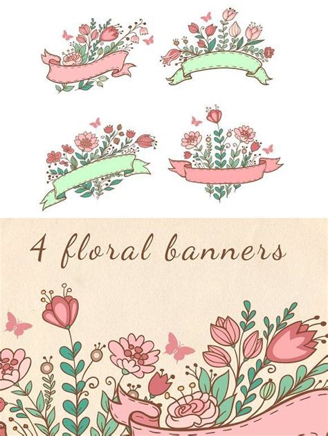 Decorative Floral Banners | Hand lettering art, Banner drawing, Floral ...