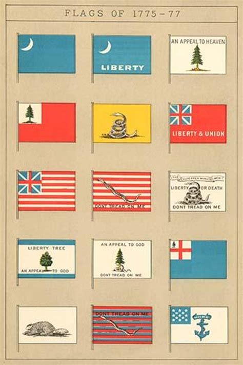 Flags during the America War of Independence - the Revolution. Poster ...