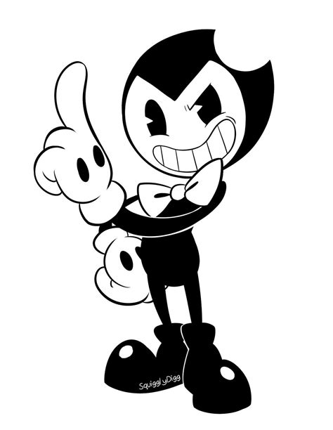 Cartoon bendy and the ink machine coloring pages - britishxoler