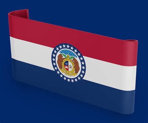 Premium Photo | Missouri flag ribbon banner