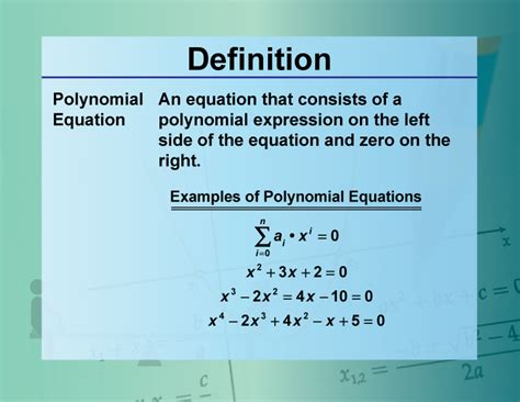 Definition--Equation Concepts--Polynomial Equation | Media4Math