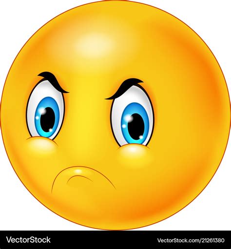 Cartoon emoticon with angry face Royalty Free Vector Image