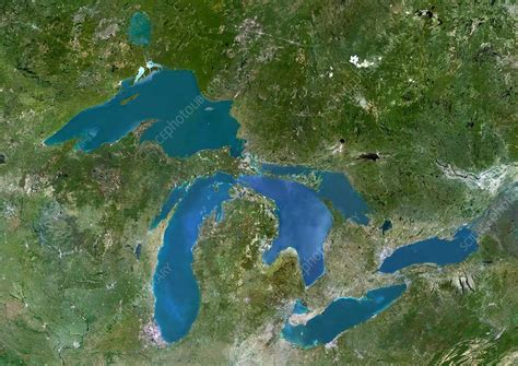 Great Lakes, satellite image - Stock Image - C007/3729 - Science Photo ...