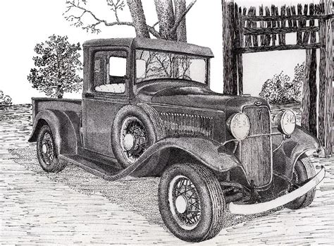 1934 Ford Truck Drawing by Jimmy McAlister