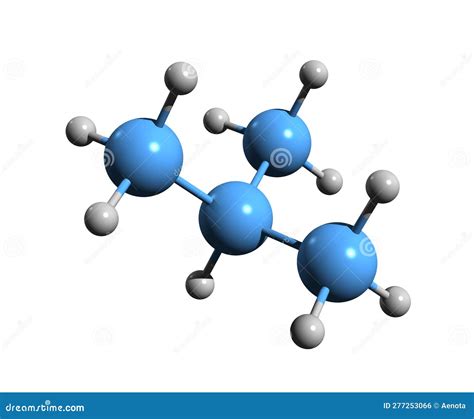 3D Image of Isobutane Skeletal Formula Stock Illustration ...