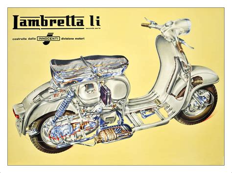 Lambretta Scooter Cutaway : Art Print £7.99 / Framed Print £22.99 / T ...