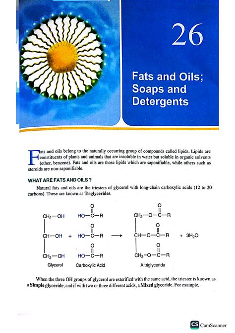 Fats and oils - This chemistry lecture sheet PDF provides a ...