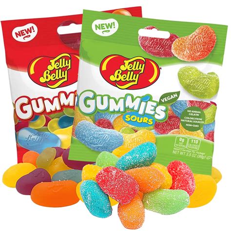 Sweet and Super Sour Vegan Gummy Candies, Fruit Flavored Jumbo Jelly ...