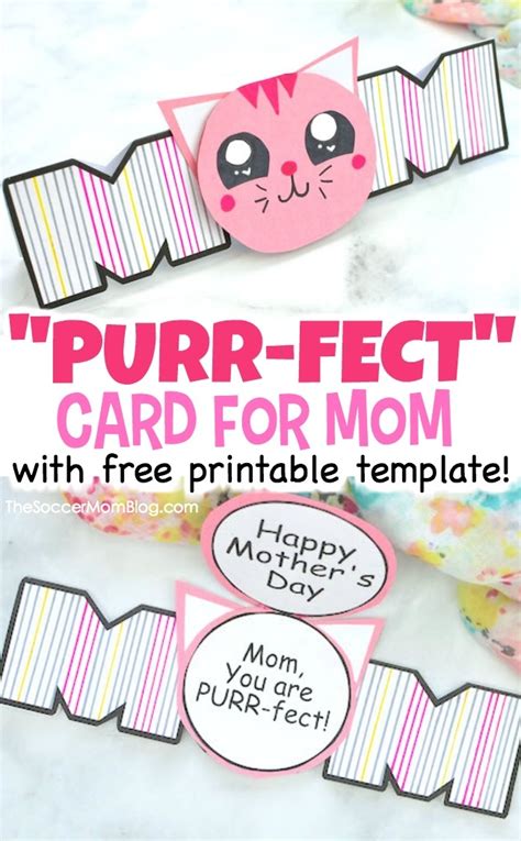 "Purr-fect" Cat Mother's Day Card - The Soccer Mom Blog