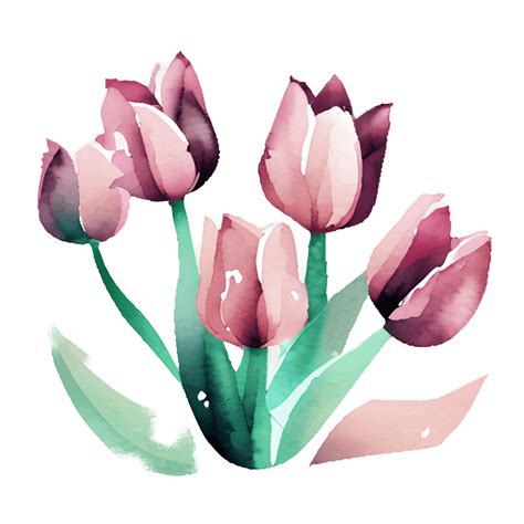 Watercolor Tulip Bouquet · Creative Fabrica