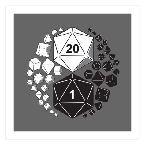 Dungeons and Dragons Shirt Ying Yang Dice D20 | Fine Art Print | Toror ...