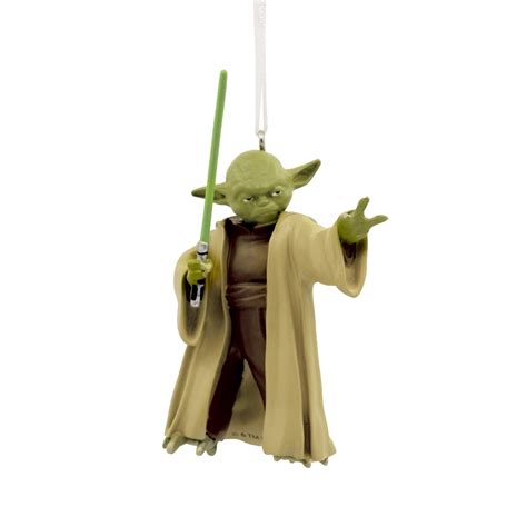 Hallmark Star Wars: Yoda with Lightsaber Christmas Ornaments - Walmart ...