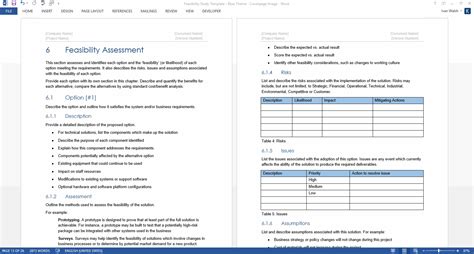 Feasibility Study Templates (MS Word) – Templates, Forms, Checklists ...