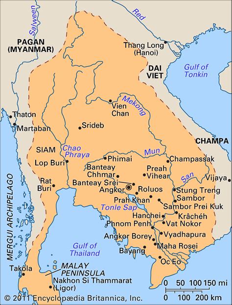 Map Of The Khmer Empire