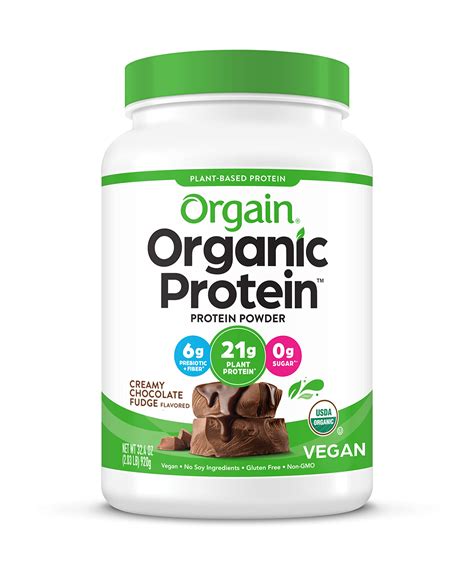 Orgain Organic Plant Based Protein Powder,Creamy Chocolate Fudge -21g ...