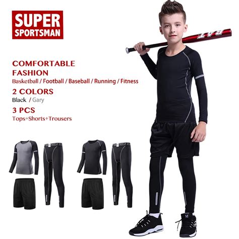 Children Fitness Gym Clothing Kids Boy Running Tracksuit Sports Wear ...