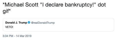 *Michael Scott "I declare bankruptcy!" dot gif* | Donald Trump's "Veto ...