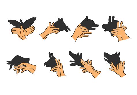 Set of Shadow Hand Puppet Vol. 2 129691 Vector Art at Vecteezy