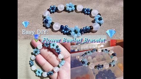 Easy DIY : Blue Themed Beaded Bracelet 💙💙💙 - YouTube