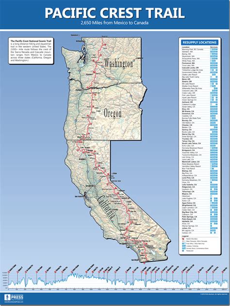 Pacific Crest Trail Map | Blackwoods Press