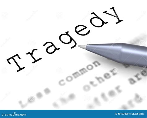 Tragedy Word Means Disaster Misfortune Or Blow Stock Illustration ...