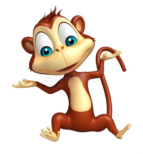 Funny Monkey Cartoon Character Stock Illustration - Illustration of ...