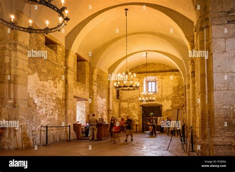 Interior of The Alamo in San Antonio Texas USA. The Alamo was founded ...