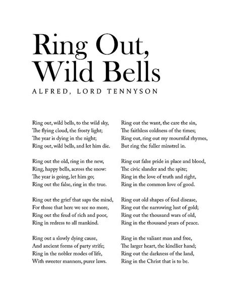 Ring Out, Wild Bells - Alfred, Lord Tennyson Poem - Literature ...